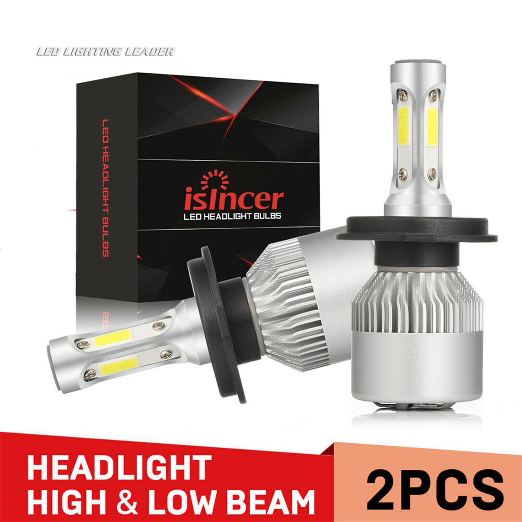 LED For CAMRY 1997-1999 Headlight Kit H4/9003 HB2 White Bulbs HI/Low Beam 2x