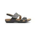 thumbnail image 2 of Rockport Womens Ridge ASYM  Leather Embossed Flat Sandals, 2 of 3