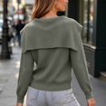 thumbnail image 6 of hoksml Women's Sailor Collar Ribbed Knit Sweater, Long Sleeve Slim Casual Pullover, 6 of 7