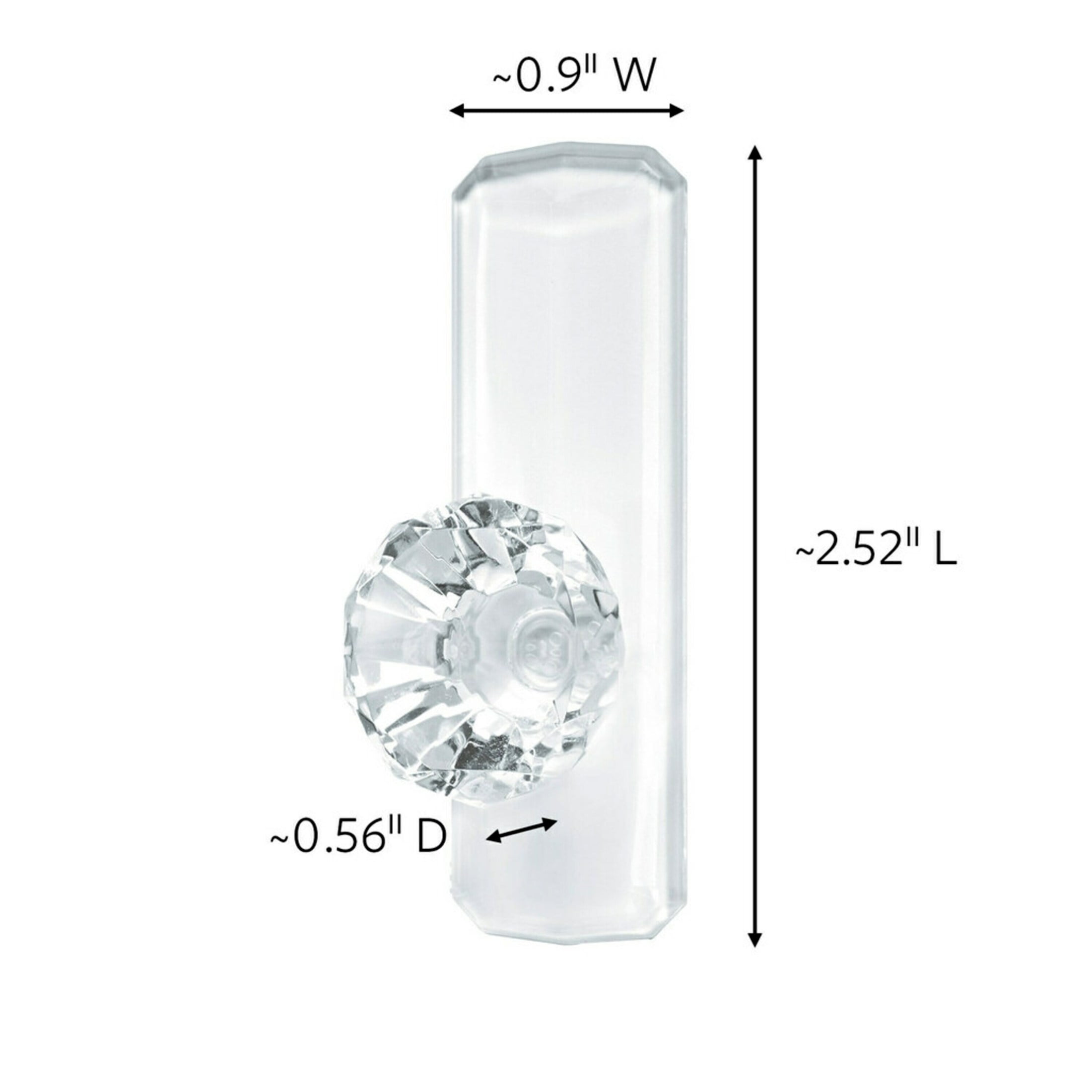 (2 pack) Command Clear Medium Crystal Hooks, 2 Hooks, 3 Strips/Pack