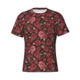 thumbnail image 3 of Naloa Rose Flowers Men's T-Shirt Sport T-shirt Men's Basic Tee Casual Men's Shirt, Round Neck, Short Sleeves - Medium, 3 of 5