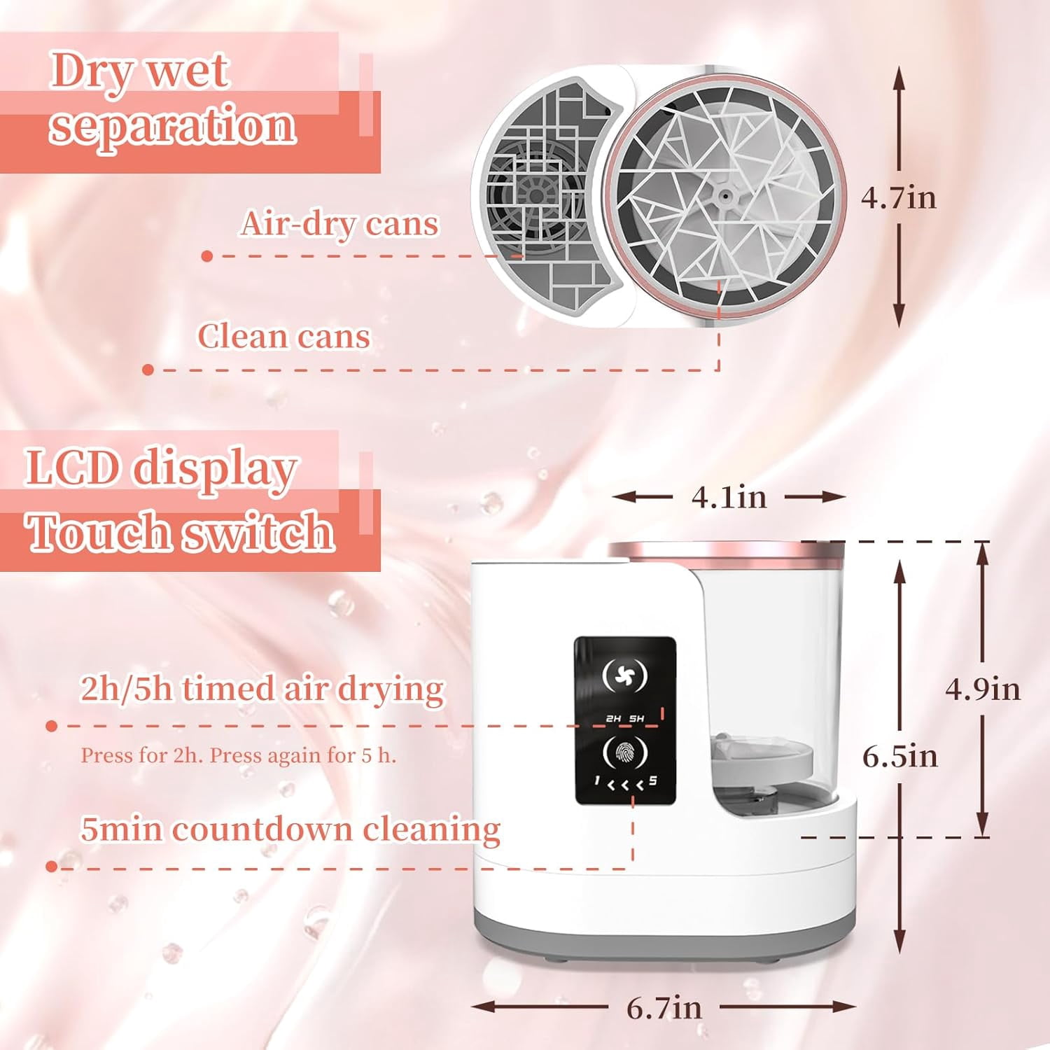 3 IN 1 Electric Makeup Brush Cleaner Machine, Betahouse Makeup Brush Dryer, Portable Automatic Cosmetic Brushes Cleaner Tool for All Size Beauty Makeup Brush Set