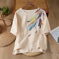 thumbnail image 2 of Jacenvly Hauts pour Femmes Liquidation T-shirt Imprimé de Mode pour Femmes Manches Courtes Blouse Col Rond Décontracté Haut de Printemps et d'Été Hauts à Manches Courtes pour Femmes Décontracté, 2 of 8