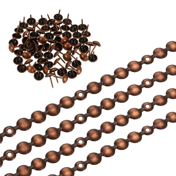 4Pack 4 Meters Glossy Upholstery Tacks Strips, Decorative Nail Trims with Nails for DIY Furniture (Brown)