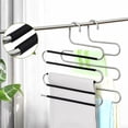 thumbnail image 3 of Trouser Rack S-Type Non-Slip Stainless Steel Pants Jeans Scarf Clothing Hanger for Wardrobe, 3 of 7