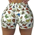 thumbnail image 2 of Haiem Multicolored Butterflies No Front Seam Biker Shorts for Women Yoga Workout Gym Bike Shorts with Tummy Control Moisture-Wicking-X-Large, 2 of 9
