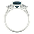 thumbnail image 4 of Three-Stone Engagement Ring for Women - 2.5ct Natural London Blue Topaz in 14K White Gold Promise Ring, 4 of 6