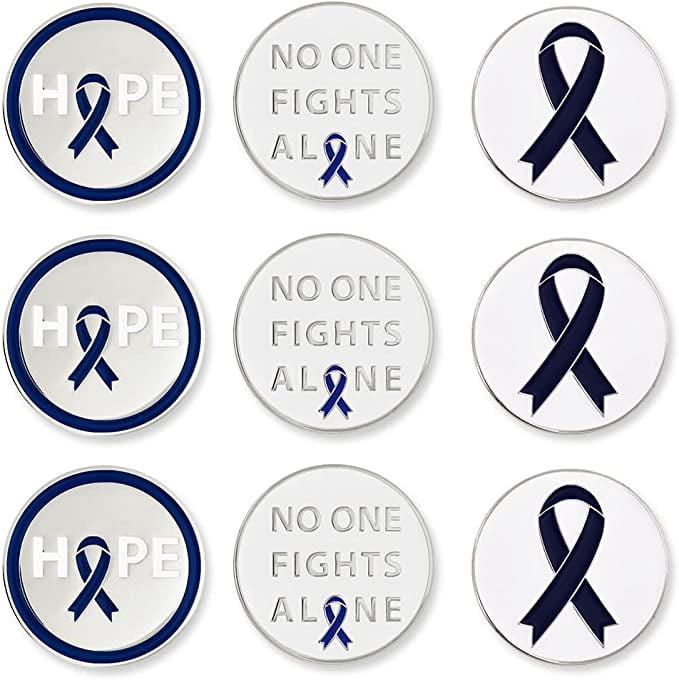 PinMart s Blue Ribbon Awareness Bundle Pack Of 9 Golf Ball Markers