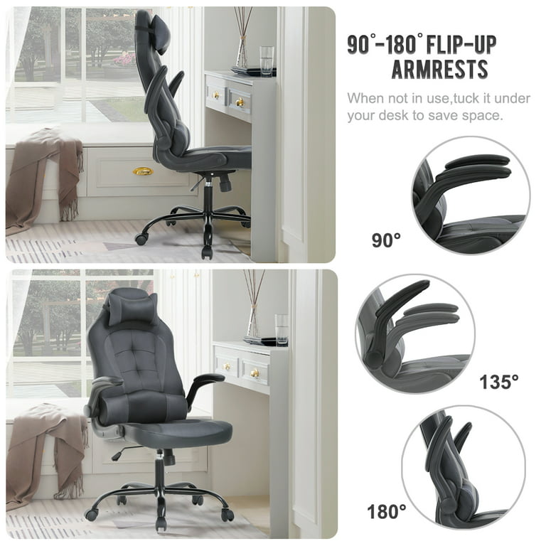 Gaming Chair Massaging Office Chair Racing Computer Chair Ergonomic Desk  Chair with Lumbar Support Footrest Armrest Headrest Task Chair High Back  PU，Blue 