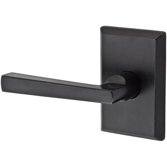 Baldwin Reserve HDTAPLRSR481 Half Dummy Handleset Left Hand Taper Lever and Rustic Square Rose Dark Bronze Finish