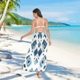 thumbnail image 7 of FORMRS Womens Long Sarong Beach Wrap Semi-Sheer Bikini Skirt Bathing Swimsuit Cover Up, Green Geometric Pattern, 7 of 7