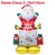 thumbnail image 3 of Globo inflable de aluminio 4D de Papá Noel de pie con forma de árbol de Navidad y muñeco de nieve para fiestas navideñas, suministros para decoración del hogar, 3 of 5