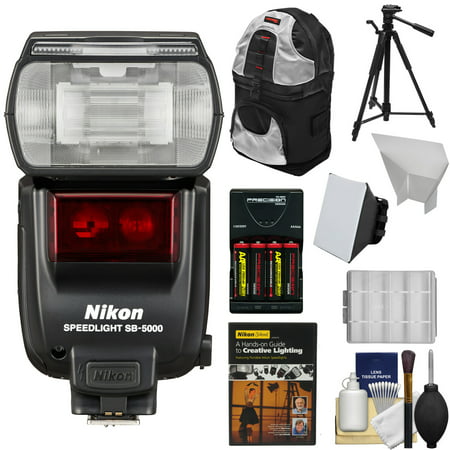 Nikon SB-5000 AF Speedlight Flash with Sling Backpack + Diffusers + Tripod + Batteries & Charger +