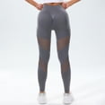 thumbnail image 6 of Women's Hollowed Out High Waisted Yoga Pants, Seamless Hip Lifting Workout Leggings, Quick Dry Running Fitness Pants for Women, Tummy Control Athletic Gym Pants Grey L, 6 of 8