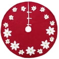 thumbnail image 2 of Holiday Unique 3D Poinsettia Christmas Tree Skirt (Red+White 53" Tree Skirt), 2 of 4