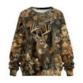 thumbnail image 3 of Garronmavis Pullover for Women Camouflage Size L Oversized Camouflage Deer Long Sleeve Soft Fall Winter Outfits Crewneck Sweatshirt for Women, 3 of 6
