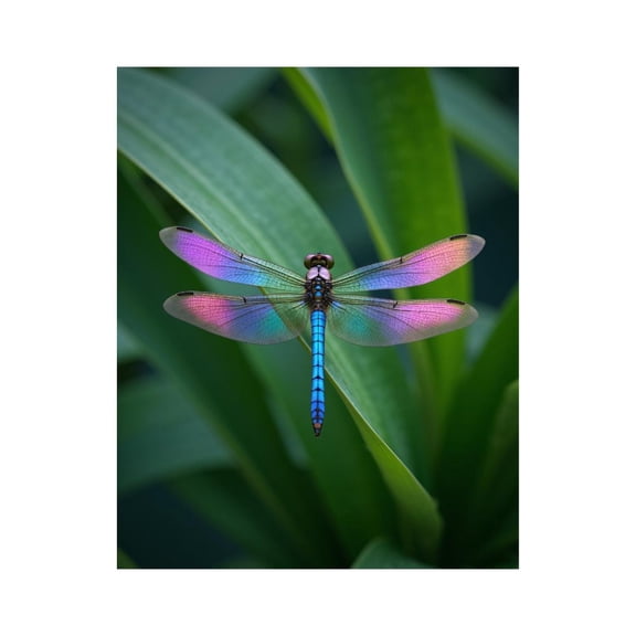 Paint by Numbers Kit for Adults, Iridescent Dragonfly Green Leaves Paint by Numbers, Easy Paint by Numbers Kit for Adults Beginner, DIY Adult Paint by Number Kits on Canvas, 12x16in Home Decor