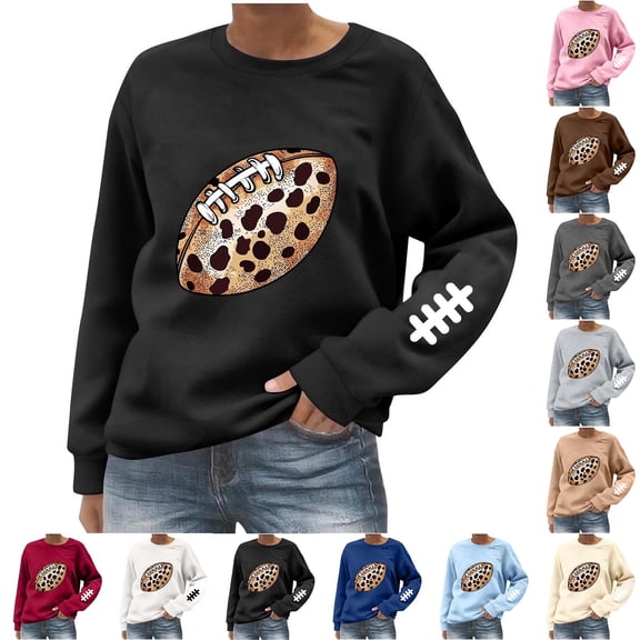 AnuYalue Women's Sweatshirt Casual Crew Neck Long Sleeve Pullover Shirts Solid Loose Soft Outdoor Basic Top for Fall