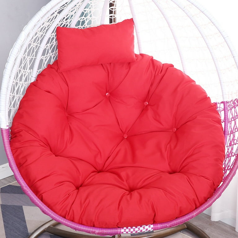 Hanging Swing Egg Chair Cushion Floral Large Round Papasan Cushion Pad w/  Pillow
