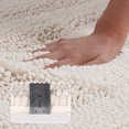 thumbnail image 2 of Juego de alfombras de baño de chenilla turquesa superabsorbente, color marfil, 2 of 7