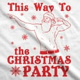 thumbnail image 2 of Mens This Way to The Christmas Party Funny Fit Santa Holiday T shirt Graphic Tees, 2 of 7