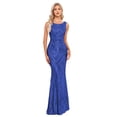 thumbnail image 1 of Vestido de noche Mikethon Mermaid, largo con lentejuelas, azul oscuro, para mujer, 1 of 7