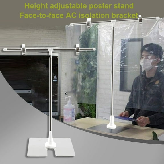 Adjustable Stainless-Steel Poster Banner Stand, 8-35 Inch Telescopic Tabletop Display with Clip, Trade-Show Restaurant Office Sign Holder, Fold-Flat Portable Carry