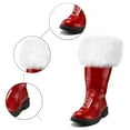 thumbnail image 5 of Christmas Santa Claus Boots Men's Wide Calf Santa Combat Boots with White Plush Foot Bells Buckle Strap for Halloween Christmas, 5 of 5