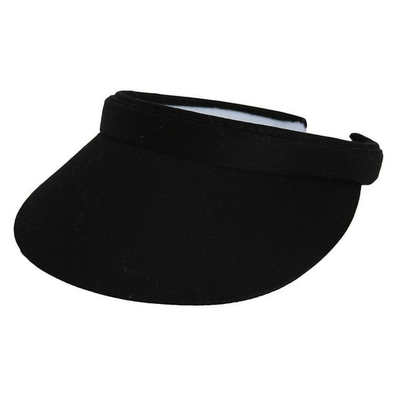 TOP HEADWEAR Mens Womens Sun Protection Sports Cotton Twill Clip On Golf Tennis Visor, Black