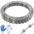 thumbnail image 4 of KFFKFF Razor Cables, 98 ft Razor Spiked Wire, 2 Bundles Razor Wire Barrier, Razor Fence, Razor Strips Spiked Wire Galvanized Razor Wire Barrier, Bundles Razor for Yard, 4 of 9