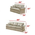 thumbnail image 3 of Poundex Furniture 2 Piece Fabric Sofa Loveseat Set in Beige Color, 3 of 5