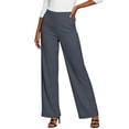 thumbnail image 6 of RQYYD Women's High Waist Wide Leg Pants Casual Straight Leg Lightweight Structured Comfortable Office Trousers, 6 of 6