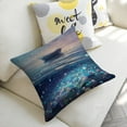 thumbnail image 5 of Boat water stars Linen toss pillowcase Decoration pillowcase Gift preferred 24x24" Cushion cover 2 set Sofa pillowcase Sofa bedroom living room car, 5 of 8