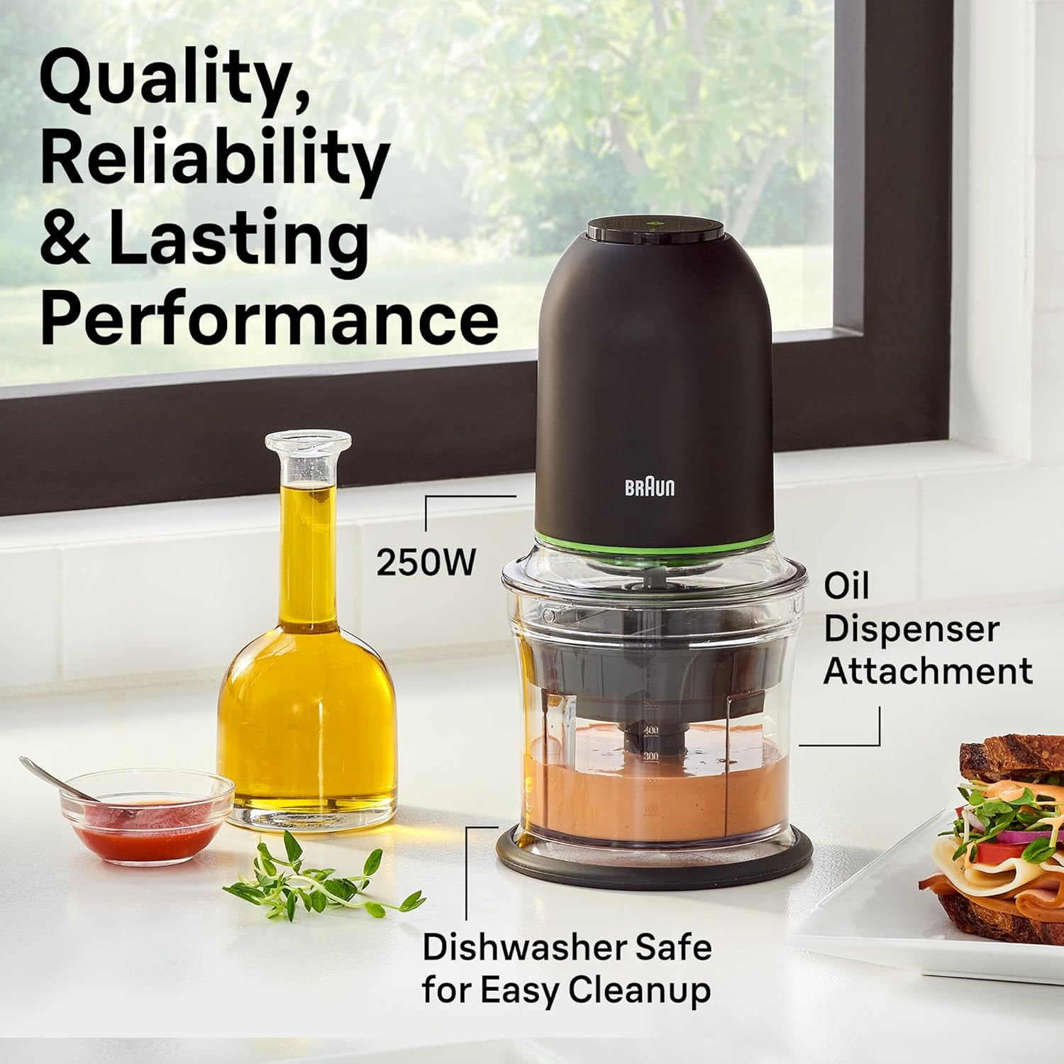 CH3012BK EasyPrep  Food Processor, 4 Cup Capacity with QuadBlade Technology for Fast Chopping and Ice Crushing