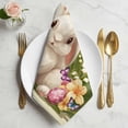thumbnail image 2 of Happy Easter Cloth Napkins, Bunny Eggs Spring Flowers Butterfly Wooden Grain Washable and Reusable Dinner Napkins Set of 6, Table Napkin for Kitchen Party Birthday Wedding Hotel Housewarming 20"x20", 2 of 9
