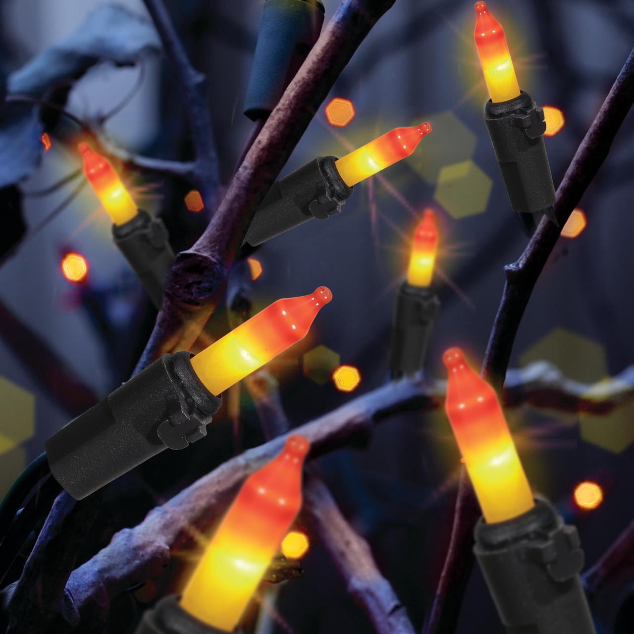 Orange/Yellow Double Lights, 50CT, LED Minis, 9.5ft, Halloween Indoor/Outdoor, by Way To Celebrate