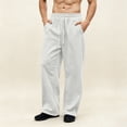 thumbnail image 2 of Casual Pants for Men Drawstring Waist Wide-Leg Loose-Fitting Long Pants Sports Pants With Pockets Sizes XS-2XL, 2 of 7
