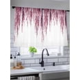 thumbnail image 5 of Sheer Curtains 45 Inch Length, Pink Semi Sheer Curtains Light Filtering Window Treatment, Summer Botanical Leaves Watercolor Privacy Voile Drapes for Living Room Bedroom 52x45 Inch, 5 of 7