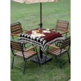 thumbnail image 3 of Outdoor Tablecloth with Umbrella Hole and Zipper, Red Kitchen Chef Square Table Cloth 60x60 Inch Waterproof Tablecloth, Black Plaid Gourmet Food Vintage Picnic Table Cover for Patio Camping, 3 of 7