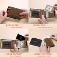 thumbnail image 2 of Billetera RUNBOX, delgada, de piel, para billetes, con bloqueo RFID, para hombre, 2 of 6
