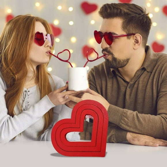 Home Decoration Red Wooden Heart Centerpiece Rustic Valentine Tabletop Centerpiece Shape Sign For Valentines Day Table Fireplace Home Decor