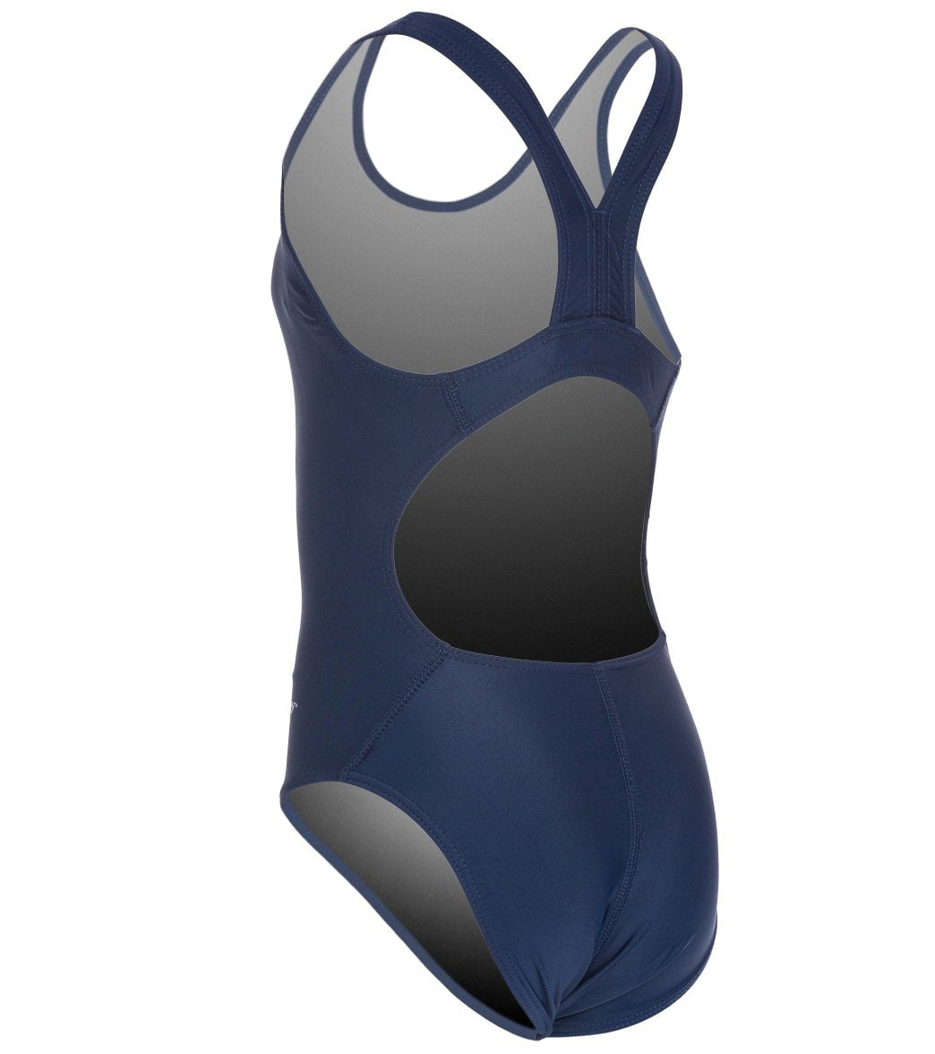 Sporti Solid Wide Strap One Piece Swimsuit Youth 22-28 (26Y, Navy) 
