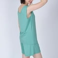 thumbnail image 2 of Defitshape Women's Cute Plus Size Pajama Set Soft Pjs Cotton Sleeveless Short 2 Piece Lightweight Thin Tank Summer Loose Sleepwear Mint Large, 2 of 5