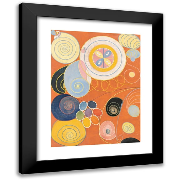 Hilma af Klint 11x14 Black Modern Framed Museum Art Print Titled - Group Iv, No. 3. the Ten Largest, Youth (1907)