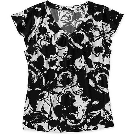 George Career Essentials Women's Stretch Jersey Ruffle Sleeve Top