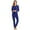 Blue, variant on Women's Fleece Thermal Onesie - Henley Collar Buffalo Plaid Hooded Jumpsuit, Sleepwear Clubwear