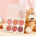 thumbnail image 5 of Paleta de rubor de 6 colores para maquillaje de mejillas. Colores de rubor: naranja sucio, ciruela, rosa seca. Herramienta de maquillaje facial. Paleta de rubor de 6 colores., 5 of 5