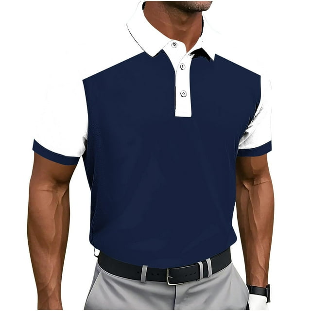 Men's Short Sleeve Shirt, Casual Geometric Print Button-Down, Breathable Polyester Daily Wear