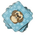 thumbnail image 2 of Carolines Treasures BB1683FC Snowflake Chocolate Brown Shih Tzu Foam Coaster Set of 4 3 1/2 x 3 1/2 multicolor, 2 of 3