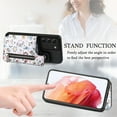 thumbnail image 4 of Allytech Galaxy S22 Case with Zipper Pocket & Cards Holder, Floral Slim Wallet Case for Girls Women Shockproof Stand Compatible with Car Mount Phone Case for Samsung Galaxy S22 -Black, 4 of 9